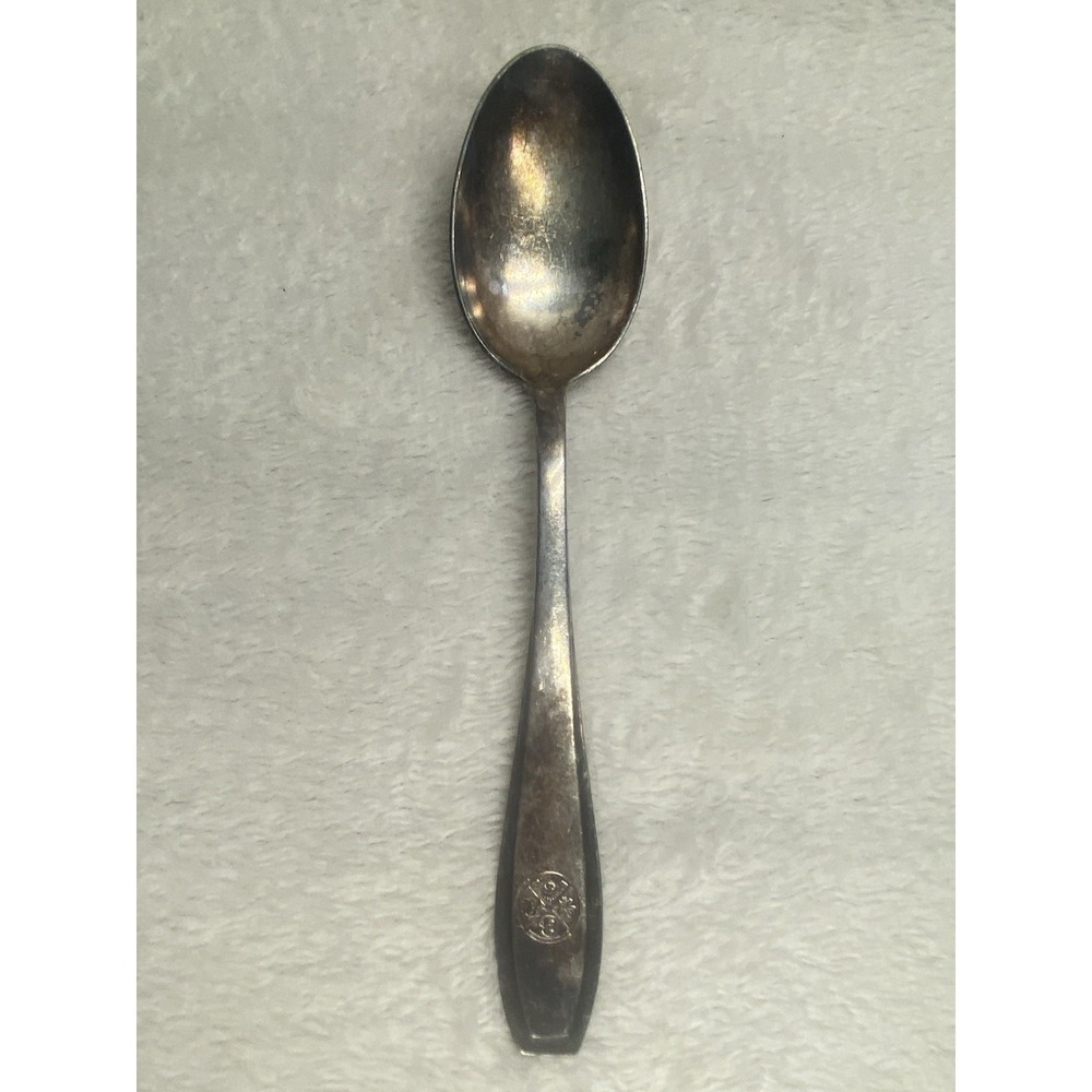 Antique Hepp Pforzheim 90 Spoon 7.5" with Sun Moon Flower Leaf Logo Tarnished